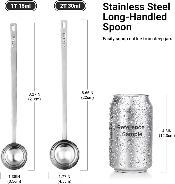 2PCS Coffee Scoop Set, 1 Tbsp & 2 Tbsp Coffee Measuring Spoons, - Image 4