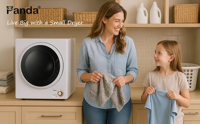 Panda Portable Clothes Dryer – 1.5 cu.ft Compact Electric Dryer, Stainless - Image 3
