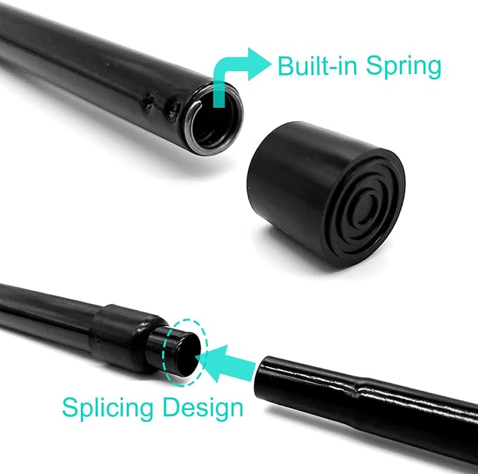 2 Pack Short Small Spliced Tension Rods 30"-42" Spring Adjustable, No Drilling - Image 2