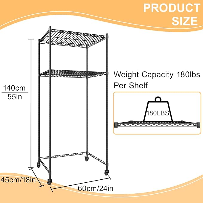 Mini Fridge Shelf with Storage, Height Adjustable Mini Fridge and Microwave - Image 3