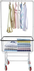 Wire Laundry Cart with Hanging Rack Commercial Rolling Laundry Cart with by Unknown