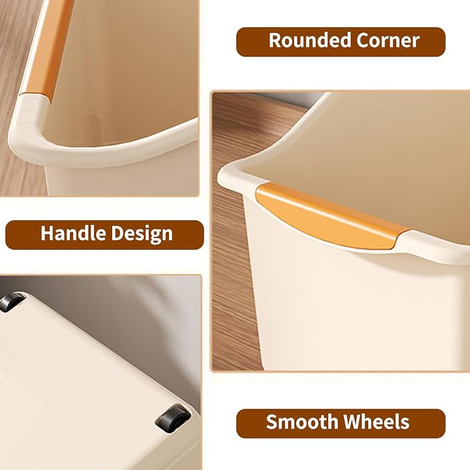 2 Pack Roll Out Plastic Organizer Bins, Tall Under Sink Organizer - Image 3
