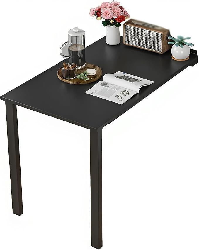 Wall Mounted Folding Table, Flip-up Dining Table Wood Drop-Leaf Desk by HZLCMPY