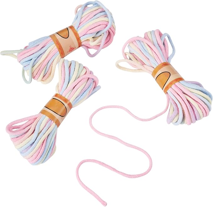 98.46 Feet Pink 3-3.5mm Macrame Cord Twisted Soft Macrame Rope Segment Dyed - Image 8