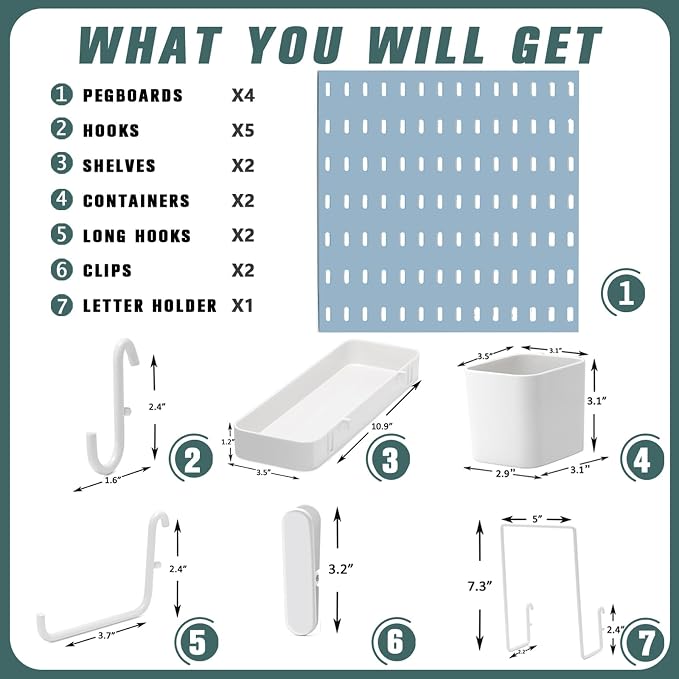 Pegboard Combination Kit, Wall Mounted Storage Set - Image 3