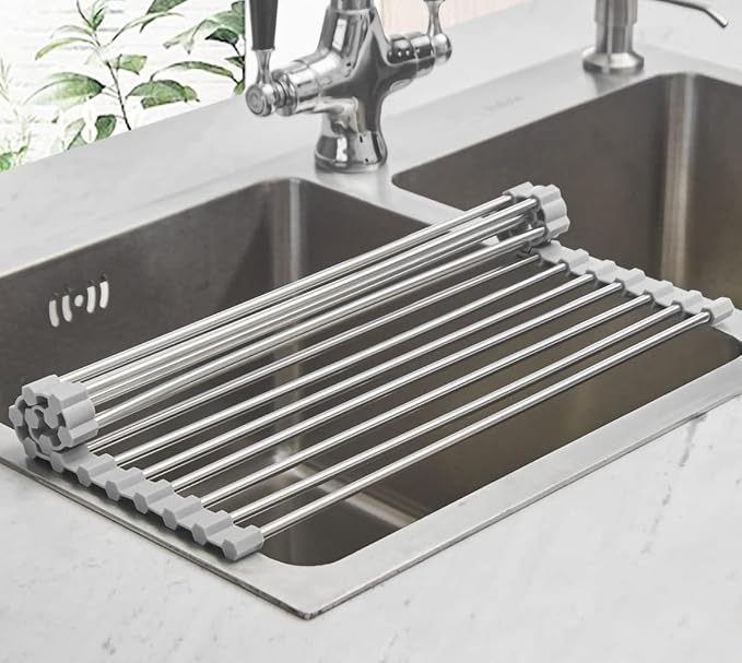 Ahyuan Roll up Dish Drying Rack Over The Sink Kitchen Roll up Sink Drying Rack - Image 5