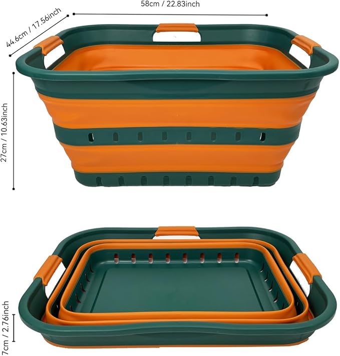 SAMMART 42L Set of 2 Plastic Foldable Storage Basket/Container - Image 3