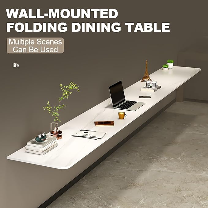 Folding Wall-Mounted Drop-Leaf Table Wall Mounted Folding Workbench Laundry - Image 4