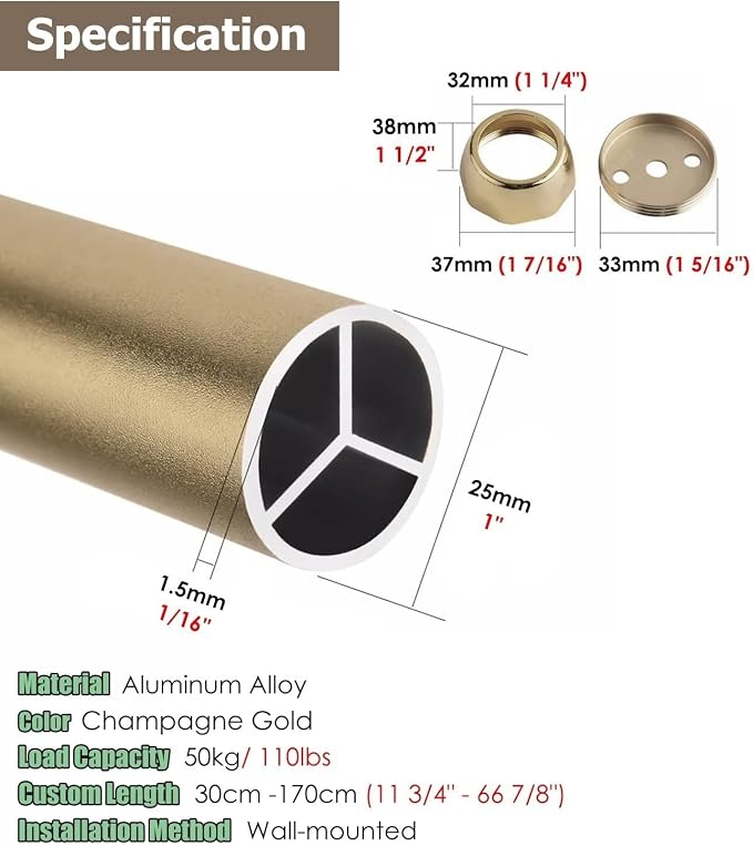 Closet Rod Champagne Bronze Valet Rod - Image 2