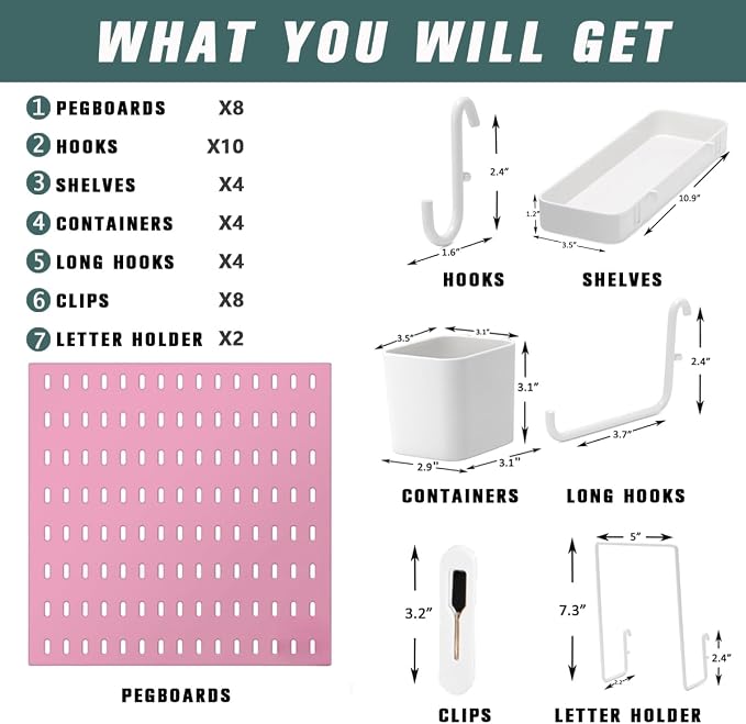 22"x44" Plastic Pegboard Panels Durable Modular Organizer Boards - Image 4