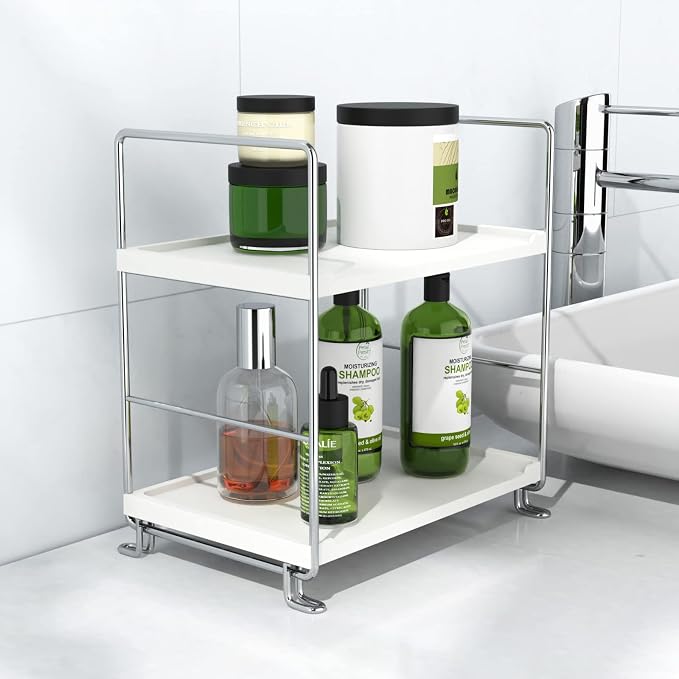 2-Tier Bathroom Countertop, Cosmetics Skincare Organizer Holder - Image 3