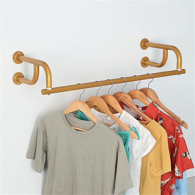 Wall Mounted Clothes Rack, Corner Garment Rod, Clothes Hanging Bar, Industrial - Image 2