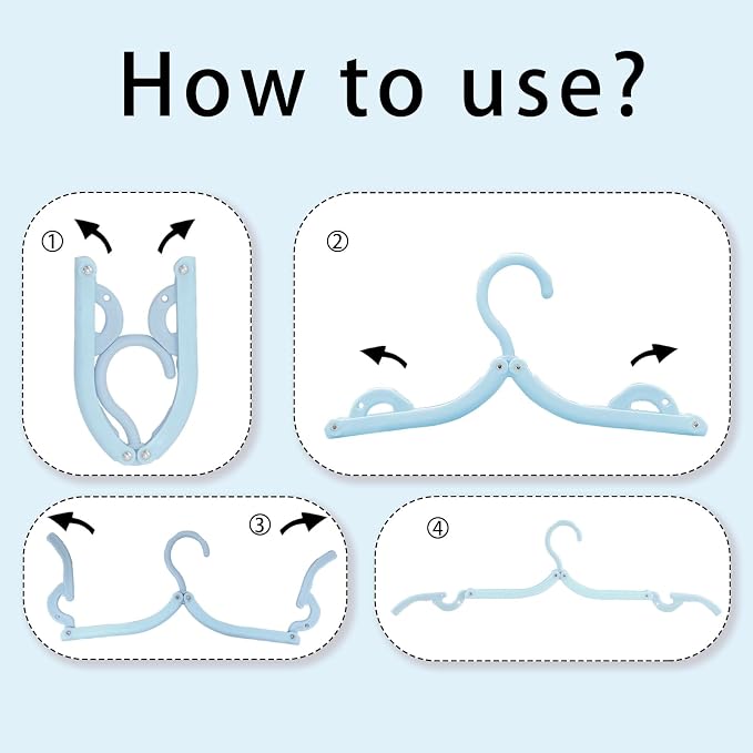 6PCS Portable Folding Clothes Hangers Clothes Drying Rack - Image 5