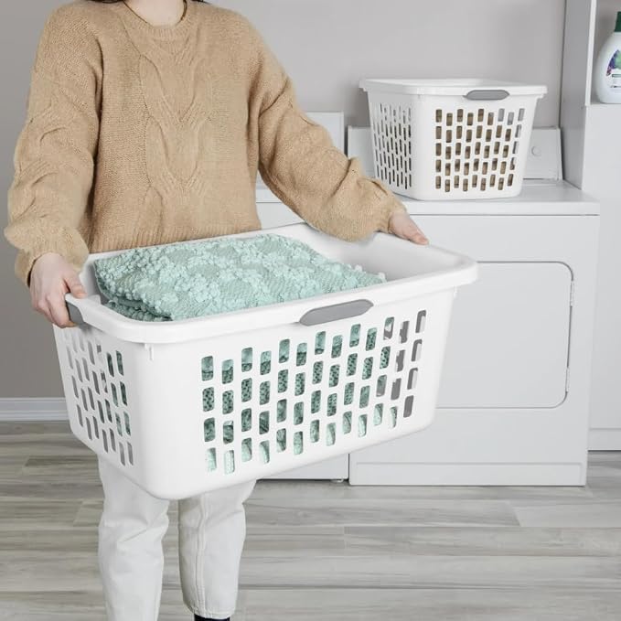 2 Bushel Large Plastic Laundry Basket - Image 3