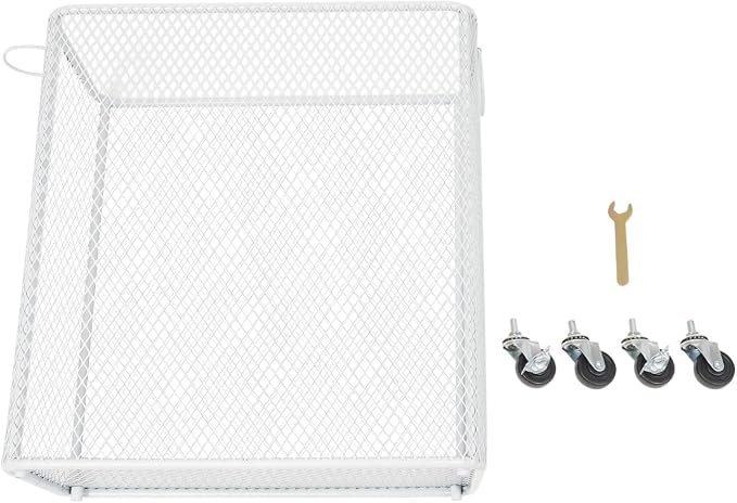 Laundry Hamper with Wheels, Rolling Laundry Basket Cart, Rectangular Metal Mesh - Image 9