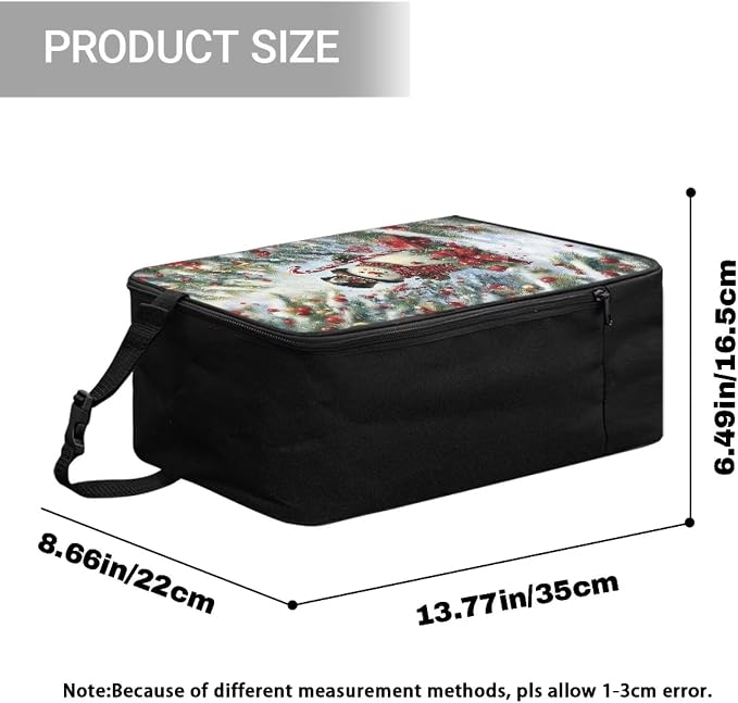 Steamer Carrying Case Christmas Snowman Lightweight Zippered Organizer - Image 7