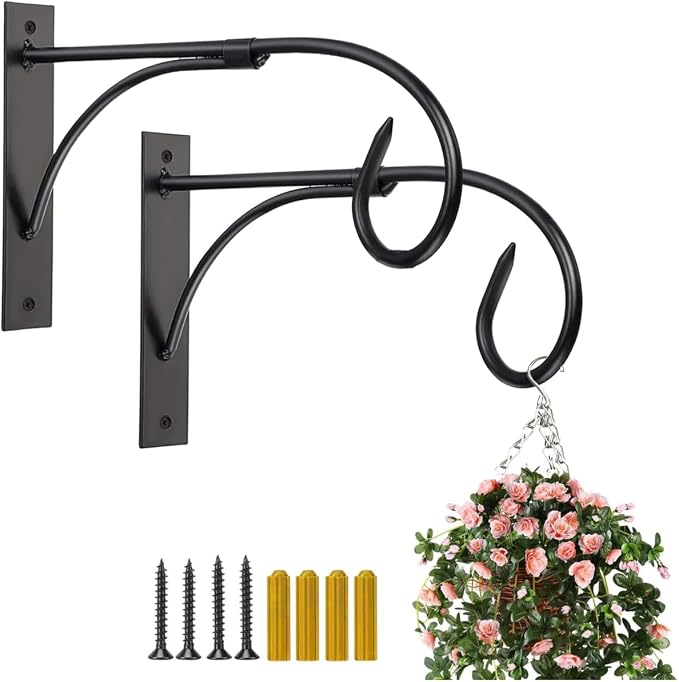 Wall Mount Hanging Plant Bracket, 2 Pack 11 Inches Plant Hook, Heavy Duty by Weogot