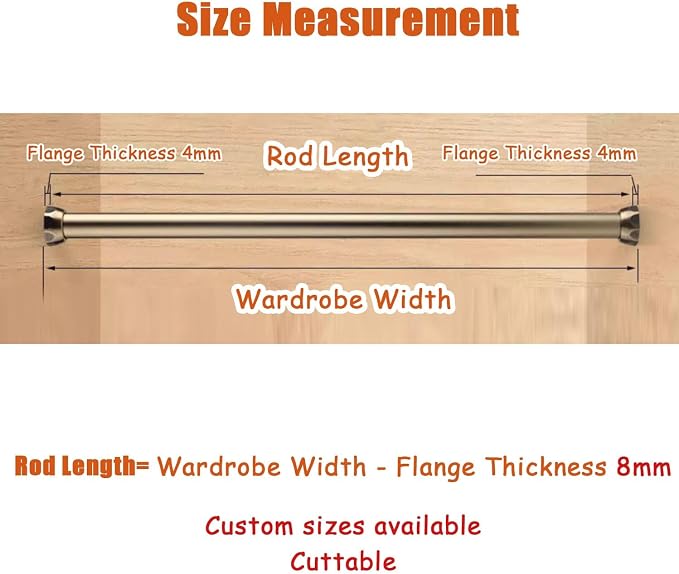 Closet Rod Champagne Gold Hanging Rod - Image 8