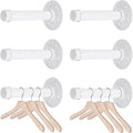 BTSKY 6 Pack Clothes Rack with Screws, 6 Inch Metal Industrial Pipe Clothes Bars by BTSKY