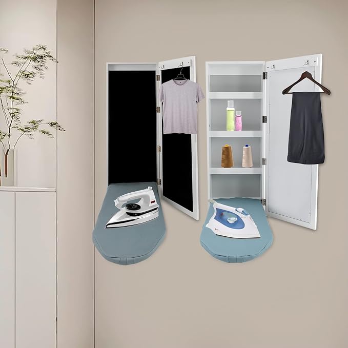 Wall-Mounted Ironing Board Cabinet Foldable Storage Shelve - Image 4