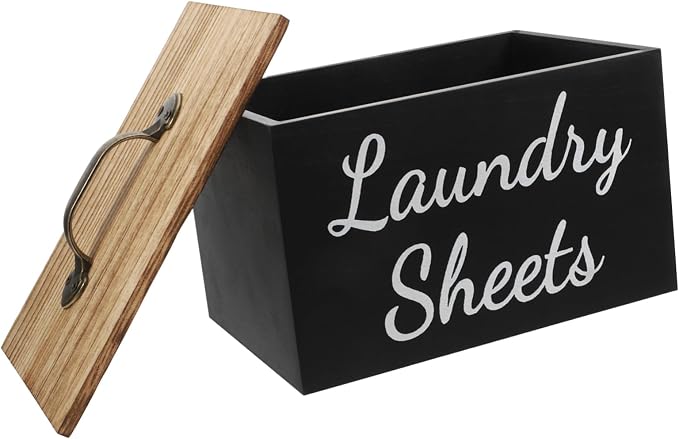 Wood Dryer Sheet Holder Laundry Container Scent Booster Dryer Sheet Storage by Hohopeti