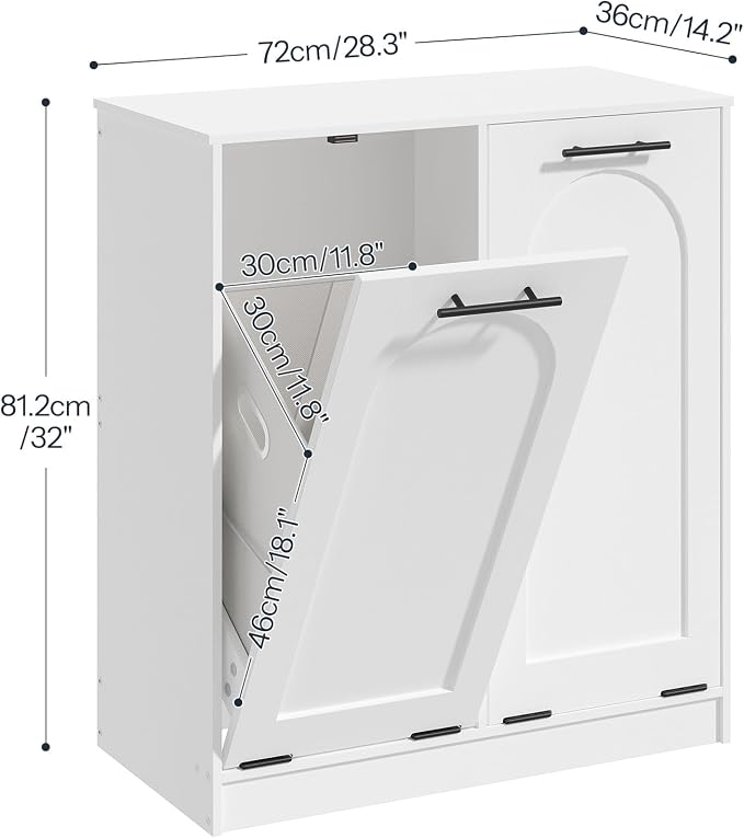 HOOBRO Double Laundry Cabinet, 22 Gal. Hamper Cabinet - Image 3