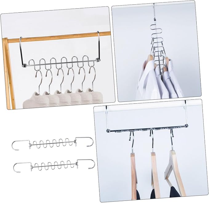 PRETYZOOM 2Pcs Multi Hole Clothes Drying Rack Hangers - Image 5