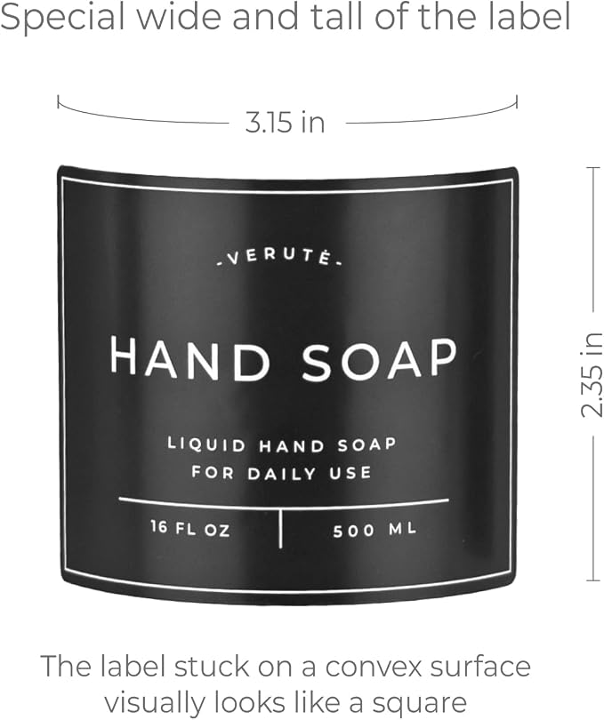 Waterproof Labels for Amber Glass Soap Dispenser and Plastic Bottles - Image 3