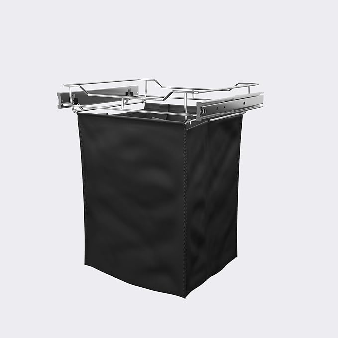 Classic 18" Full Extension Pullout Laundry Hamper in Chrome by CustomClosets
