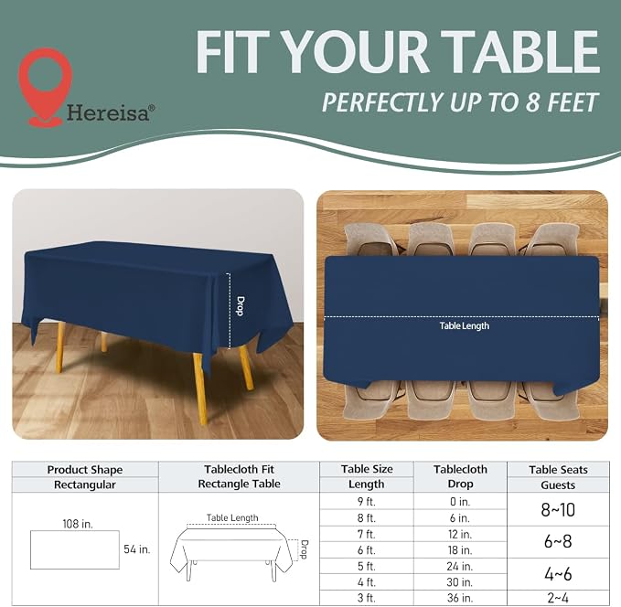 Disposable Plastic Tablecloth 54x108 Inch Rectangle - Image 2