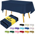 Navy Blue Plastic Tablecloths 2 Pack Disposable Table Covers 54 x 108 Inch Baby by Hereisa