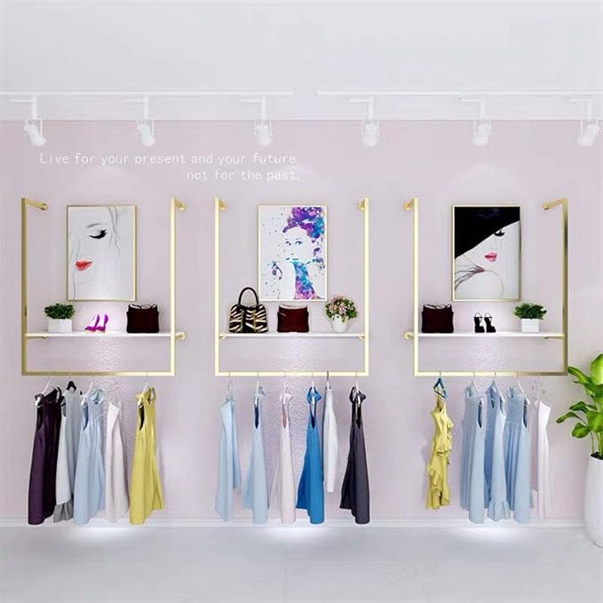 Clothing Store Simple Wall Mounted Metal Display Rack, Window Hanging Garment - Image 3