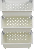3-Pack Plastic Stackable Storage Basket by Hommp