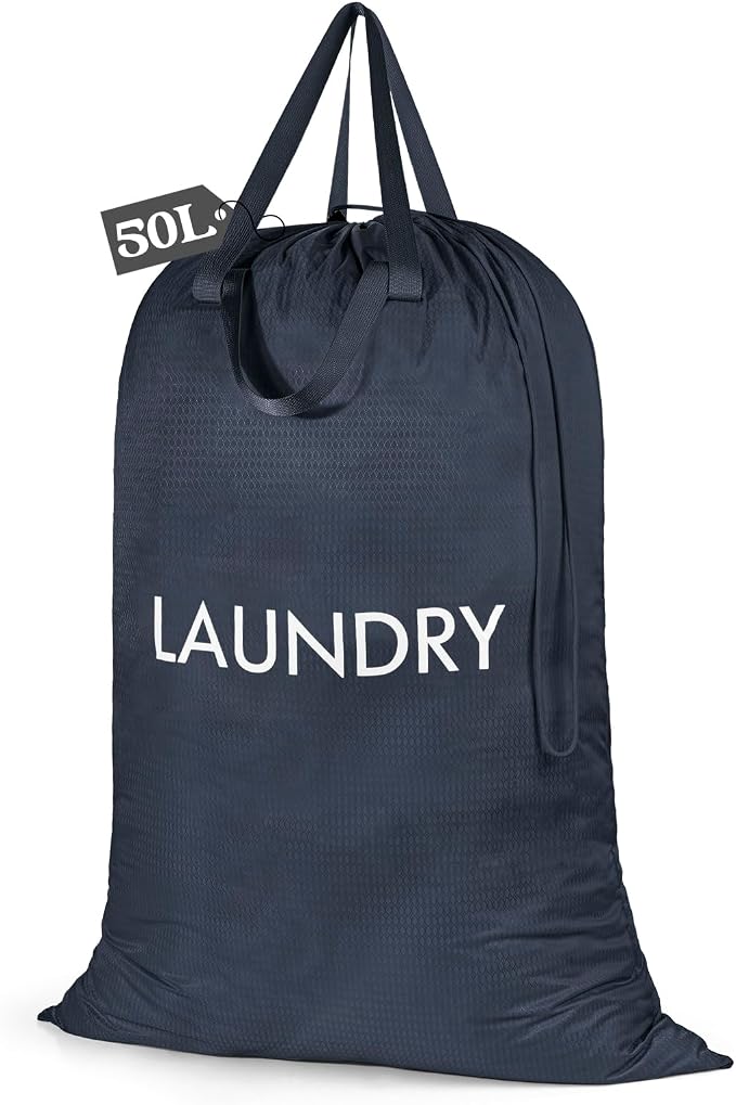Heavy Duty Laundry Bag, Washable Nylon, Splash-Resistant Dirty Clothes Storage by MissBoy