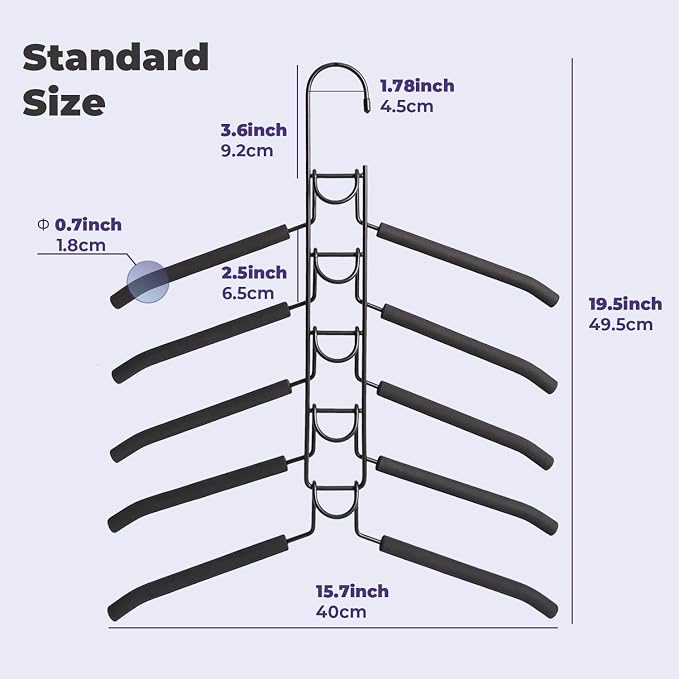 Shirt Hangers Space Saving, 5 in 1 Multi Layer Clothes Hanger - Image 3