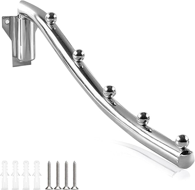 Wall Mount Clothes Hanger Rack Folding, Stainless Steel Wall Mounted Garment by Unknown