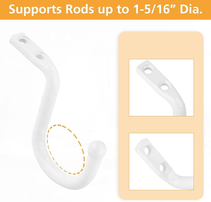 Closet Rod Bracket 4 Pcs Closet Rod Center Supports Hanger - Image 4