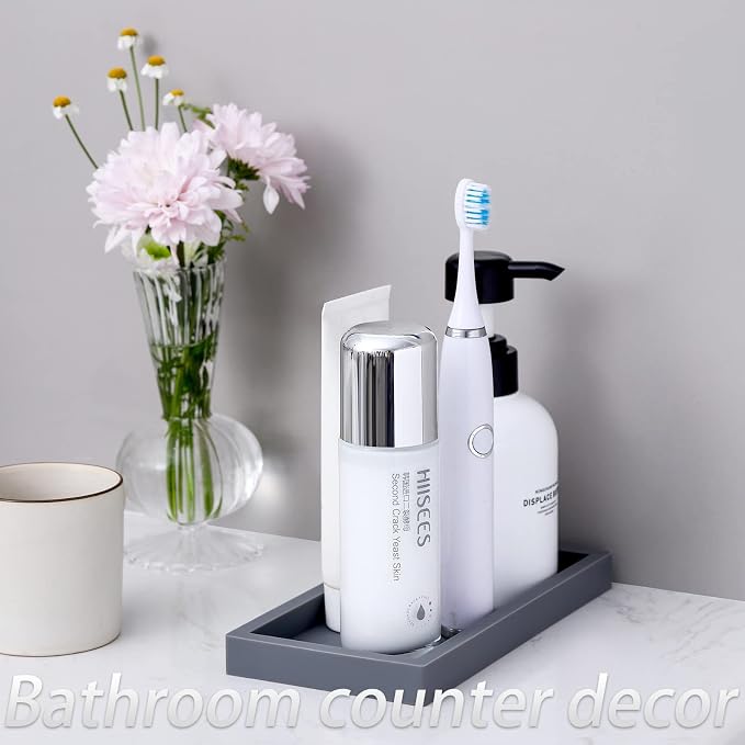 Small Silicone Bathroom Vanity Tray Rectangle Soap and Sponge Holder Kitchen - Image 2