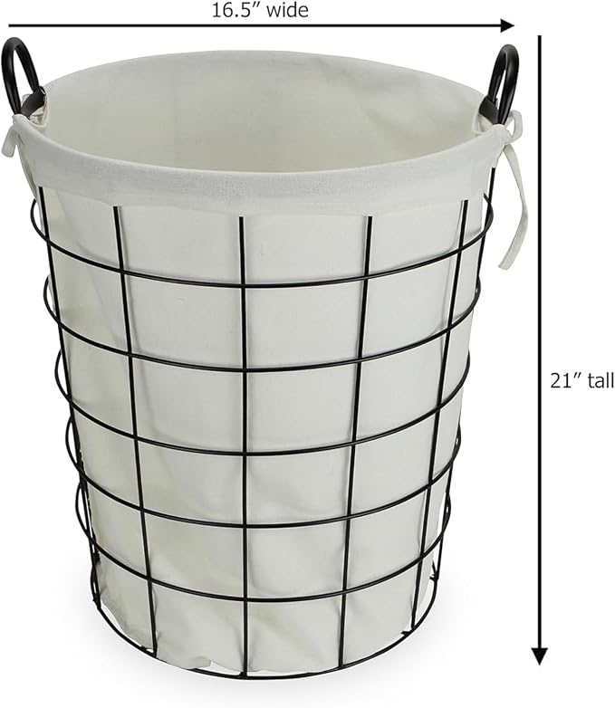 16" Diameter Laundry Basket Metal Wire - Image 5