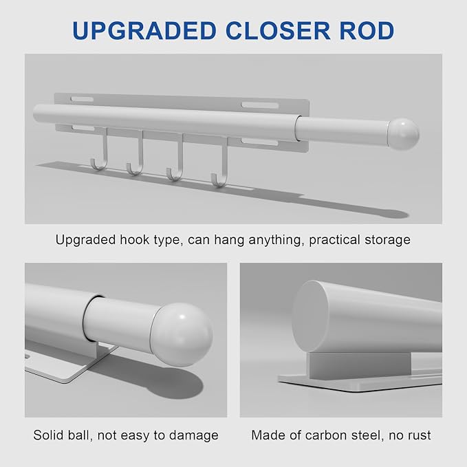 12 inch valet rod, extendable and pull-out wardrobe pole - Image 4