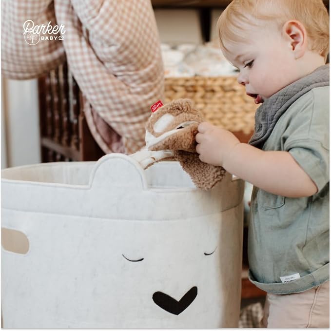 Parker Baby Bear Felt Laundry Hamper | Spacious & Collapsable Storage Basket - Image 6