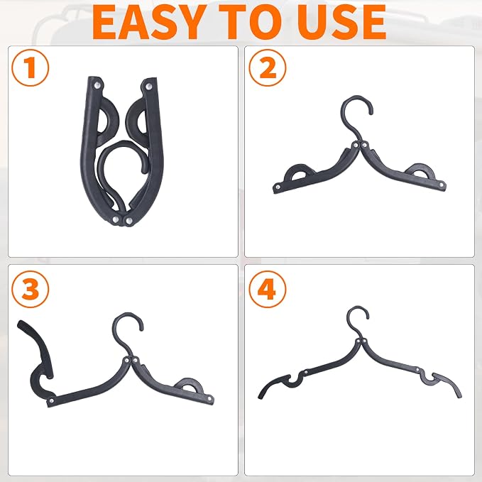 10Pcs Travel Hangers for Cruise Foldable Hangers - Image 3