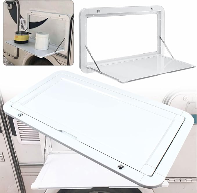 RV Caravan Picnic Folding External Table, Wall Mount Flip Fold Down Desk - Image 6