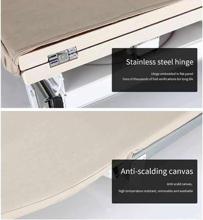 Ironing Board Wooden Folding Ironing Board Rotatable 90° Drawer Ironing Platform - Image 4