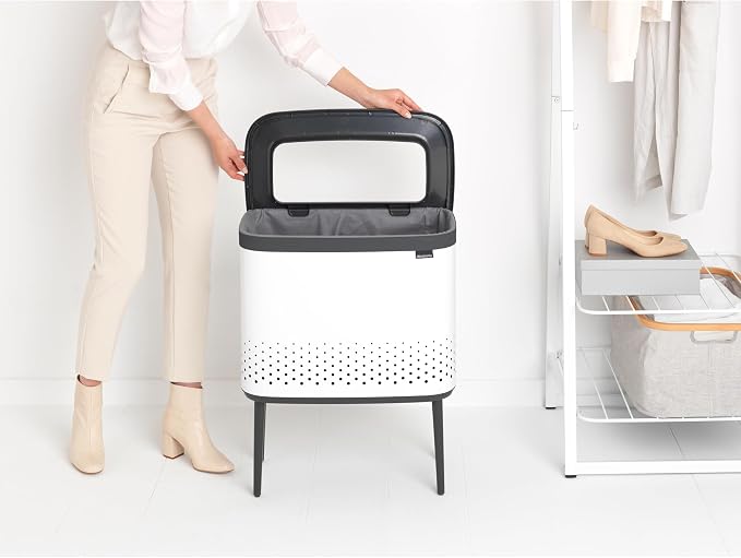Brabantia Bo Laundry Hamper Removable Laundry Bag 16 Gal, Ventilated Stylish - Image 7