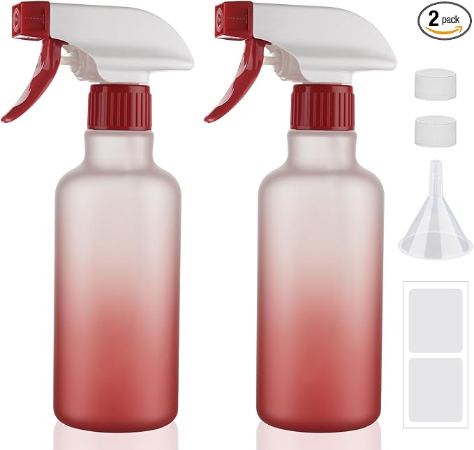 Plastic Spray Bottles 12oz 2 Pack Adjustable Mist/Stream Spraying Heavy Duty by Hethyo