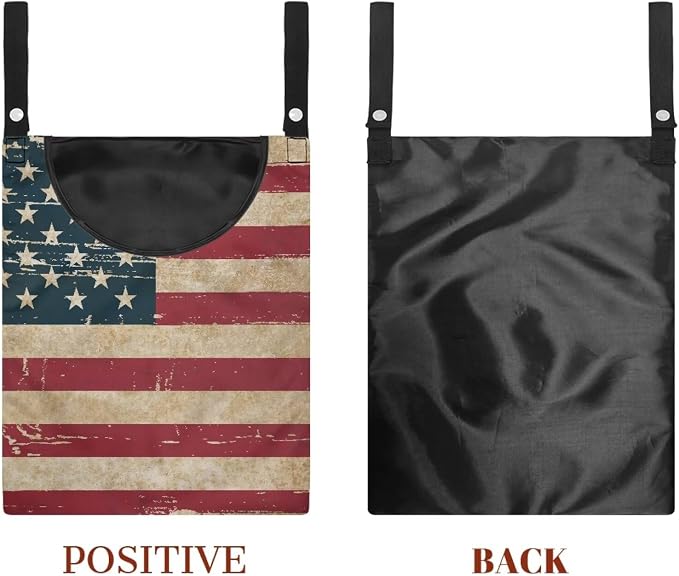 American Flag Clothespin Bag Reusable Laundry Clothes Pin Holder - Image 7