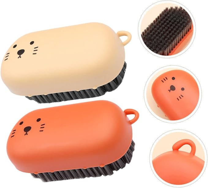 SAFIGLE 2PCS Soft Bristle Home Laundry Brush Set Multifunctional Plastic Scrub - Image 3