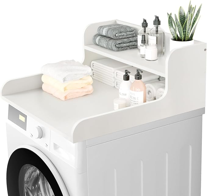 Kaboon Washer Dryer Countertop 2 Tier 28 inches Wide, Laundry Shelf Topper by Kaboon