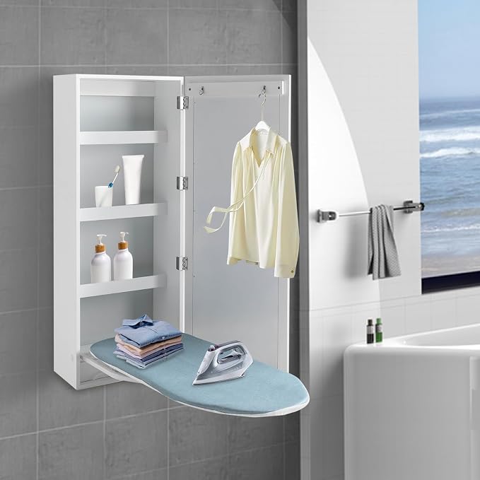 Ironing Board Cabinet, Large Capacity Wall Mounted Storage Cabinet, - Image 5